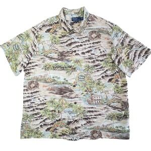 Polo Ralph Lauren Tropical Camp Shirt Mens 2XL Pattern Match NWT $168